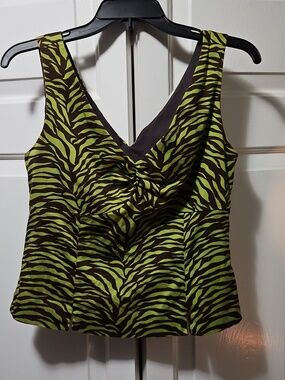 Vintage Y2K André Oliver Zebra Dressy Tank